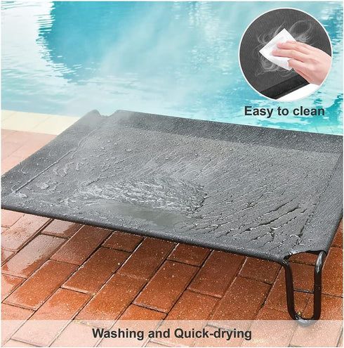 pettycare Elevated Outdoor Dog Bed - Waterproof Raised Dog Bed for Medium Dogs, Easy to Assemble, Cooling with Teslin