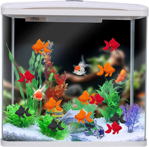 16 Pcs Fake Aquarium Fishes, Realistic Artificial Moving Floating Goldfish for Fish Bowl Decorations