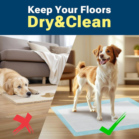 CLEAN SPACES 120 Count 22"x 22", 30 Count/Pack 4 Packs Super Absorbency Puppy Pads Leakproof Quick Drying Dog Training