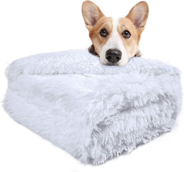 LOCHAS Luxury Fluffy Dog Blanket - Extra Soft and Warm Sherpa Fleece Pet Blankets for Dogs Cats - Plush Furry Faux Fur