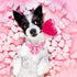 Valentine’s Day Dog Collar with Bow Tie, Pink Heart Bowtie Collar for Puppy Girl Boy Dog or Cat, S