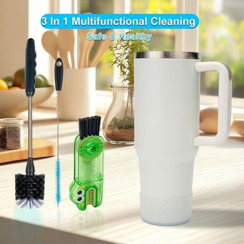 4 Pack Set, 3 1 Bottle Cleaner Including Long Water Bottle Clean, Straw Clean and in Multi Functions Clean, Suitable