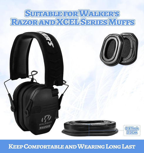 G-1000 Replacement Gel Ear Pads for Walker's Razor Series Shooting Earmuffs and XCEL Series Muffs Hygiene Kit