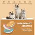 Ceramic Cat Bowls Set of 6, Floral Series Colorful Dishes with Non-Slip Mat, 5.75" Shallow Wide Cat Food Plate