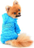 Pet Clothes SMALLLEE_LUCKY_STORE for Small Dog Cat, Soft Velvet Crown Jumpsuit Coat Hoodie Pajamas Tracksuit Blue M