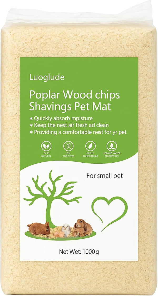 Luoglude 35oz Natural Aspen Wood Pet Bedding Low Dust, Odor Control & Ultra