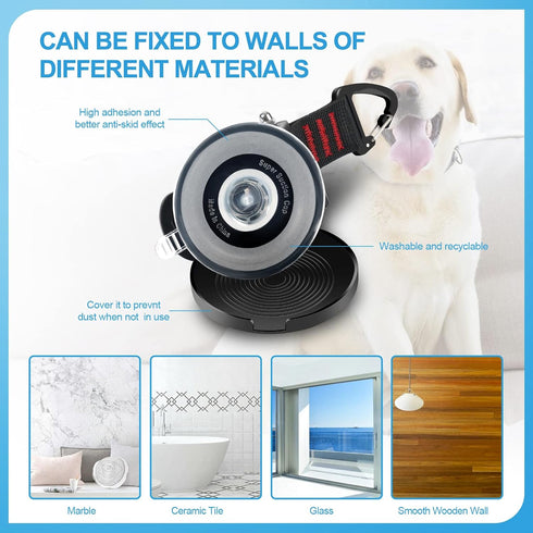 Dog Bathing Tether with Heavy Suction Cup, Soft Nylon Leash with Adjustable Collar for Pet Dog Cat Shower and Grooming