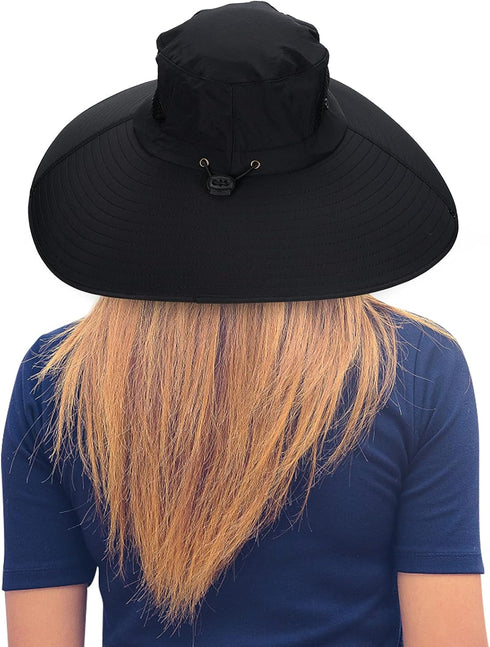 Leotruny Women Super Wide Brim Sun Hat, UPF50+ Waterproof Bucket Hat for Fishing and Camping