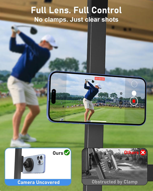 NINEFATICS 12-17, 20X N52 Magnetic Golf Cart Phone Holder, Phone Mount Compatible with MagSafe iPhone Dual Magnets