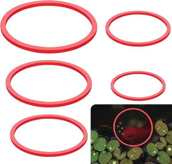 5pcs Round Aquarium Floating Plant Rings, Foam Fish Feeding Rings for Bettas and Goldfish