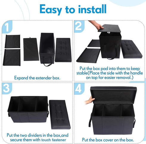 300lbs Off(1 Pack) Car Back Seat Extender for Dogs up to Car Seat Extender Back and Front Gap Filler with Storage