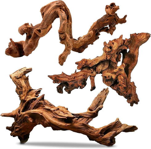 PINVNBY Natural Driftwood for Aquarium Decor, 3 Pieces 7"-13" Assorted Driftwood Branch for Fish Tank