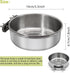 Large Bird Feeding Dish Cups,Parrot Food Bowl Cage with Clamp Holder Stainless Steel,Birdcage Coop Water Feeder for Cockatiel Parakeet Macaw Finches Lovebirds Small Dog Cat Animal(1 Pack, Large)