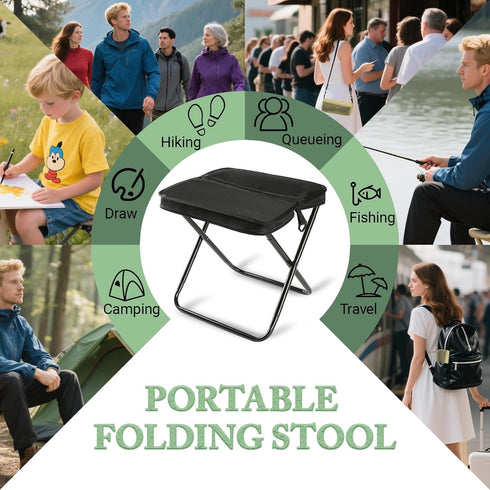 Nicerice Backpack Portable Foldable Stool,Tiny Foldable Stool which can Turned Into a Satchel,Mountaineering and Hiking