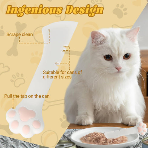 HARSKIYER Set 2, Cat Food Cover and Spatula of Multi-Functional Pet Food Can Lids and Serving Utensil for Wet and Dry