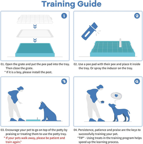 20"x14" 8pcs CUHIOY Dog Potty Tray Toilet - Indoor Pee Pad Holder with Training Pads, Puppy Mesh Potty with Secure
