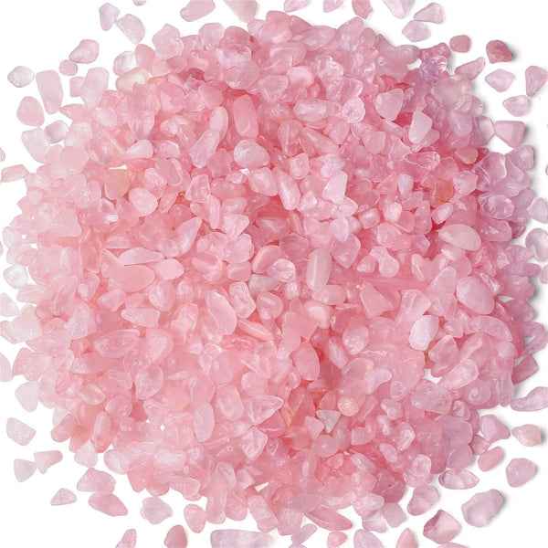 Rose Quartz Healing Crystal Chips, Bulk Gemstones for Fountain Rocks Decoration, Aquarium Gravel