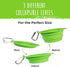 Mighty Paw Travel Dog Bowl Set, Silicone Food & Water Bowls, Bonus Carabiner Clip, Lightweight, Leak-Proof, Green