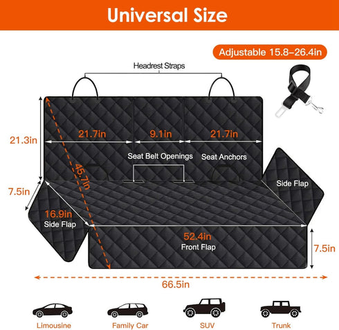 RNYXKDLF Hammock Dog Car Seat Cover, Back Seat Extender for Dogs,Dog for Car Backseat, Non Inflatable Dog seat Cover