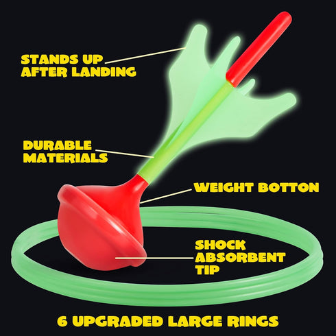 Set Set JOYIN Lawn Darts Game for Kids and Adults - Glow in The Dark Outdoor Lawn Games for Adults and Family, Soft Tip