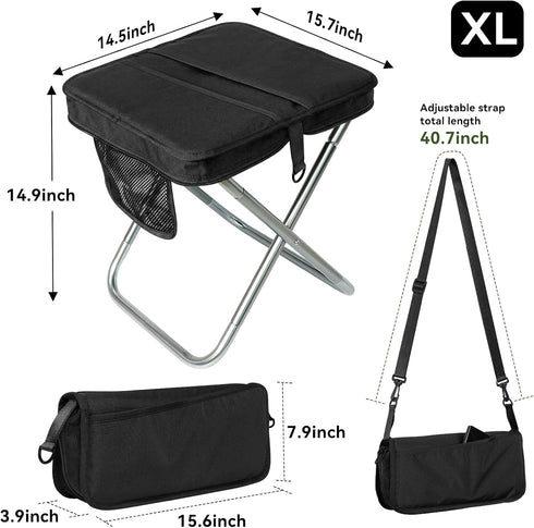 Backpacking Camping Stool with Shoulder Strap,Ultralight Collapsible Handbag Style Stool,Pocket Portable Chair