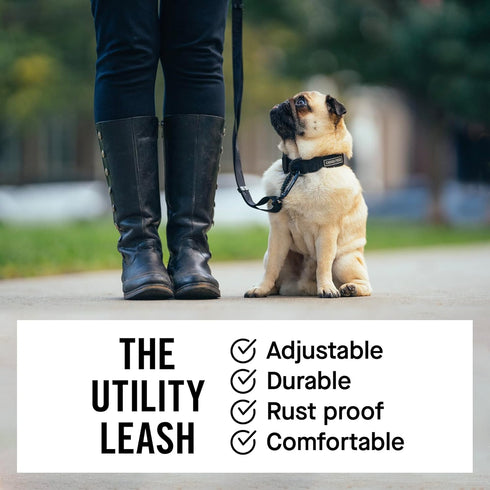 Canada Pooch Dog Utility Leash - Durable Nylon Heavy Duty with Neoprene Padded Handle, Adjustable 4ft to 6ft