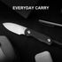 2.57" D2 G10 1094M2 Kizer Drop Bear Fixed Blade Knife, Satin Blade EDC Camping Knife with Black Handle and Hidden