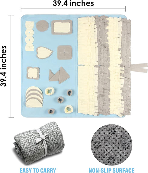 STELLAIRE CHERN (39.4" 39.4") Snuffle Mat for Small Large Dogs x - Nosework Feeding, Easy to Fill, Machine Washable