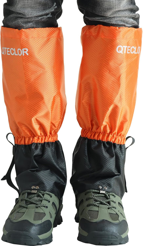 QTECLOR Adjustable Leg Gaiters for Men/Women, Lightweight Snow Shoe Gaiters for Hiking and Snowshoeing