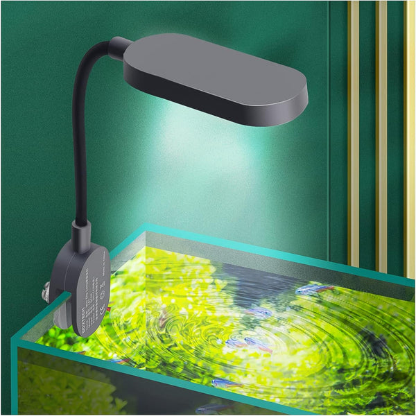 UPETTOOLS LED Clip on Fish Tank Light with Adapter, Small Full Spectrum USB Light 360° Rotation 3W