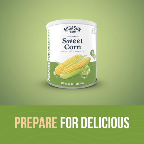 30 30 Augason Farms Freeze-Dried Sweet Corn Emergency Food Supply, Servings, Year Shelf Life, Great for Cooking, Side