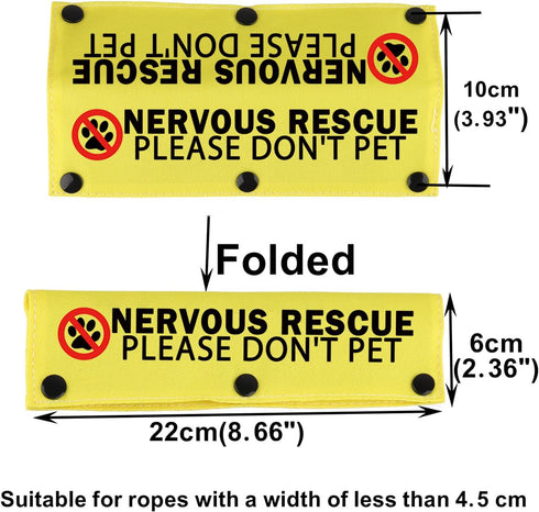 Funny Leash Sleeve, Nervous Rescue Please Don't Pet Wrap Sleeve, Pet Birthday Gift (Please Don't Pet-YE Sleeve)