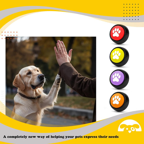 PetnBeyond Dog Talking Buttons - 4 PCS Communication Starter Pack for Pet Voice Training