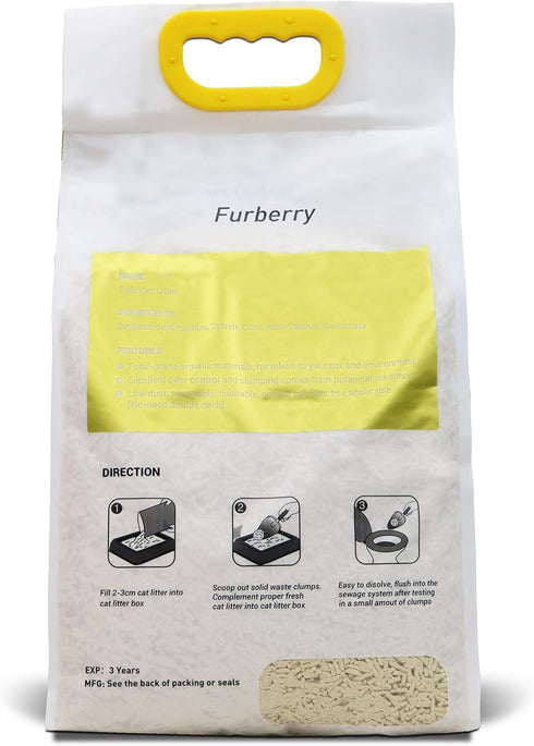 Natural Soy Tofu Cat Litter, Clumping, Flushable, Ultra Absorbent, Fast Drying, Zero Dust, Low Tracking, Unscented, 2