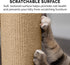 Furhaven Scratching Post Cover for Indoor Cats, Fits 3.5" Diameter Posts, Durable Tiger Tough Carpet - Cream, Small