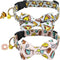 KUDES 2 Pack Print Dog Collars with Bow Tie, Adjustable Collars with Bells and Charm Safety Buckle for Dogs and Cats