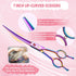 6 1 Dog Grooming Scissors,Rainbow Curved Chunkers Shears with Safety Round Tips,Sharp and Durable in Dog Scissors