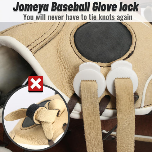 Jomeya Glove Locks, 8 Pack Baseball Glove Lace Locks, No More Knots Required, Universal Fit for Baseball and Softball Gloves
