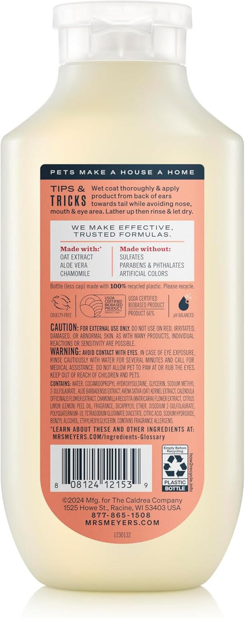 3 1 14oz MRS. MEYER'S Clean Day in Dog Shampoo, White Peach Scent