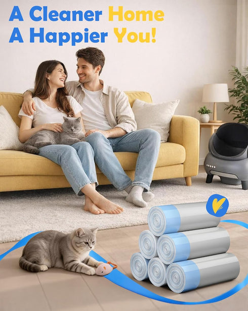 KropBom 120 Count NeakasaM1 11/12 27*13in Automatic Cat Litter Box Liners Bags Compatible with Petpivot Autoscooper