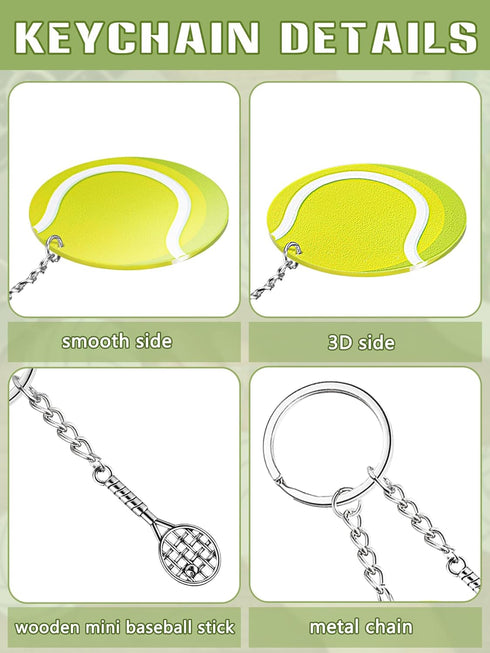 Taiyin 18 Set Large Size Tennis Acrylic Keychain Kit with Pen for Sublimation Vinyl Sticker DIY Crafting