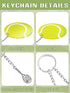 Taiyin 18 Set Large Size Tennis Acrylic Keychain Kit with Pen for Sublimation Vinyl Sticker DIY Crafting