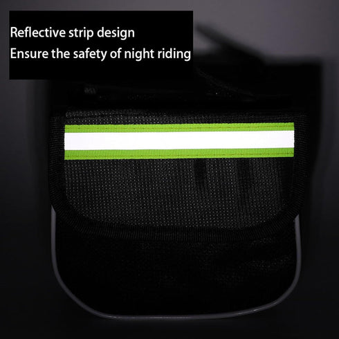 Waterproof Bicycle Storage Bags, Reflective Phone Mount Top Tube Bag for iPhone and Samsung Galaxy
