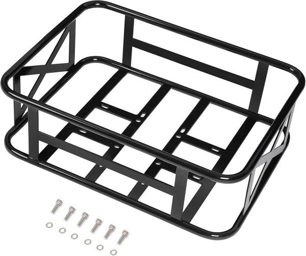 KUAFU Electric Bike Rear Basket - Compatible with Mukkpet GM/GL Series & Suburban, Large Capacity Steel