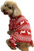 Christmas Reindeer Costume Pet Clothes for Dog Pajamas, Soft Christmas PJS, Back Length 16" Medium Red.