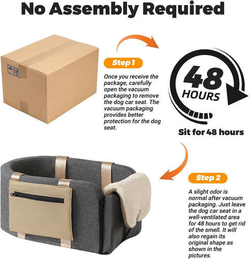 Dog Car Seat Cat Carrier, Booster Seat on Car Armrest, Travel Bags for Cats Dogs with Easy Carrying Strap