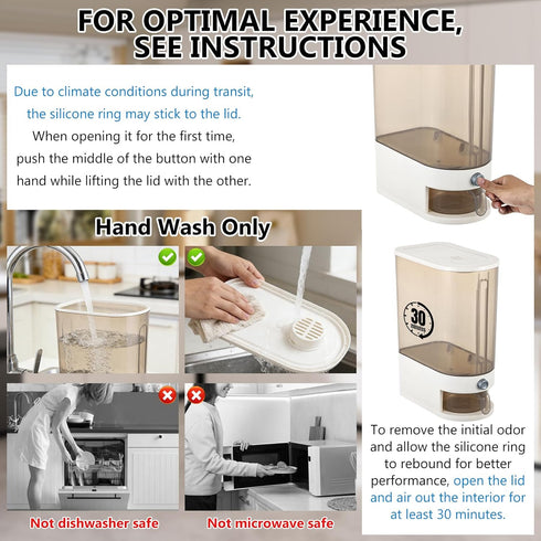 Pet Food Storage Container with Lid & Scooper Press to Dispense Clear Airtight Cat Food Storage Container Dog Food