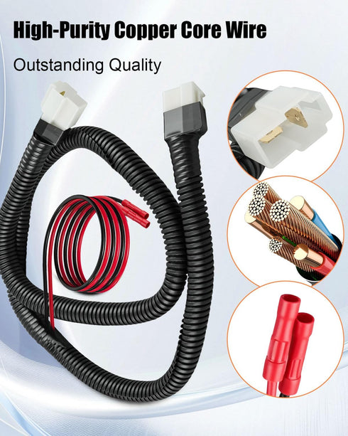 QNHEAY D5 12-Volt Power Harness Fit for Evolution Electric Golf Carts Lighting Kits