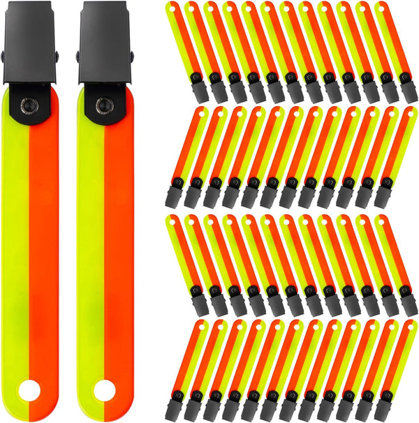 Little World 48-Pack High Visibility Reflective Trail Markers - 4" Fluorescent Orange