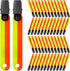 Little World 48-Pack High Visibility Reflective Trail Markers - 4" Fluorescent Orange